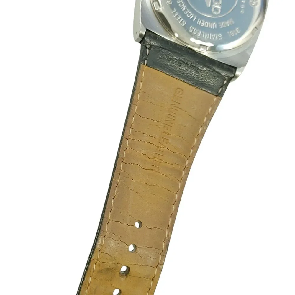 Adidas 10-5005 VS Multifunction Watch Silver White Dial Black Leather Band